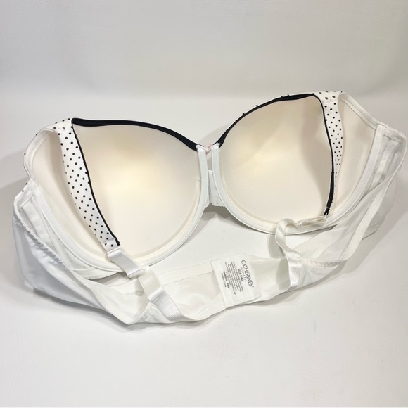 Catherines Intimates Underwire Bra White With Black Polka Dots Print Size 54D - Picture 3 of 4